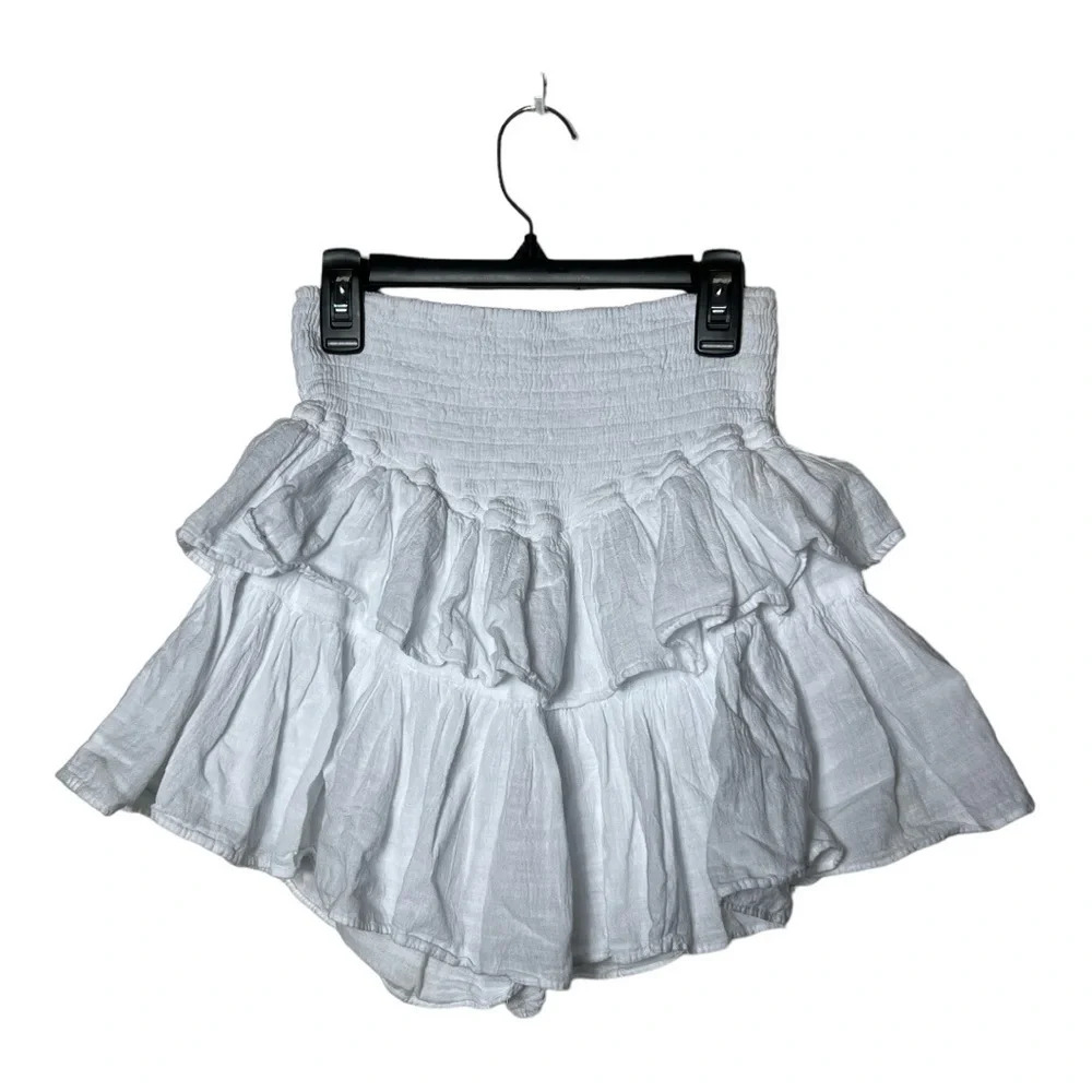 Women's White Ruffle Skort - Picture 2 of 9